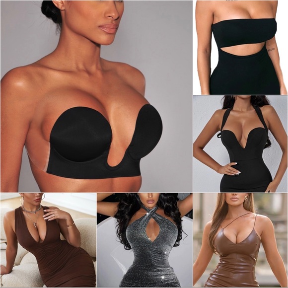 🔥On Sale Limited time🆕U - Plunge Push Up Bra Backless, Strapless, Adhesive Bra - Picture 3 of 16